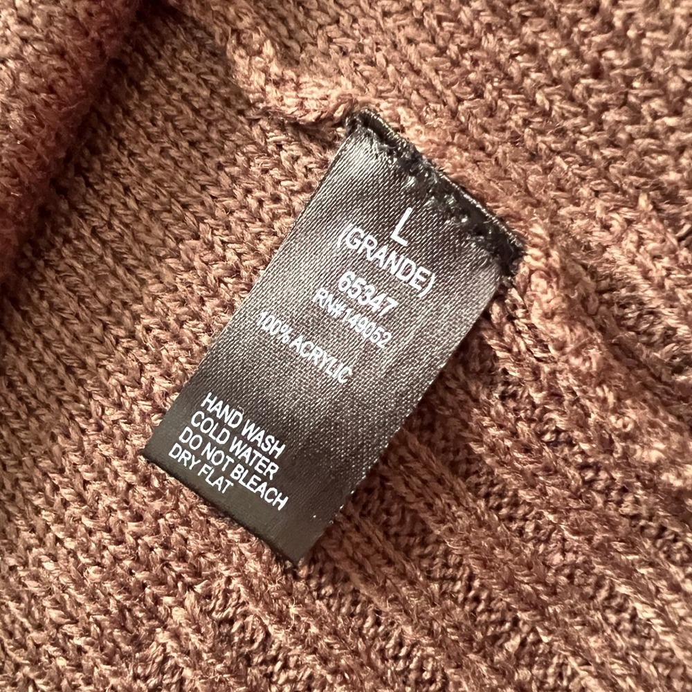 Fashion Nova Womens Brown Open Front‎ Ribbed Shawl Collar Cardigan Sweater Large - Picture 8 of 9